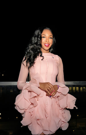 Celeste Ruffle Sheer Dress