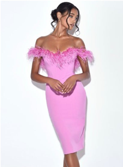 Pink Feather Midi Pink / Small
