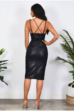 kai faux leather midi dress Bardot Kai Faux-Leather Midi Dress DGFOutlet