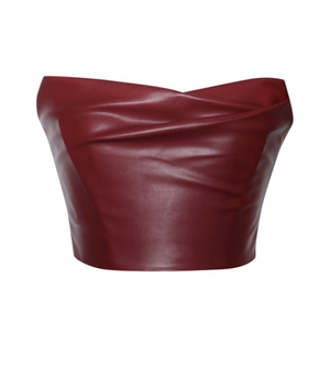 Infinite Ambition Leather Strapless Top