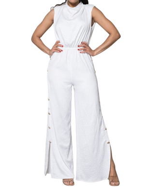 Casual Introduction Button Side Jumpsuit