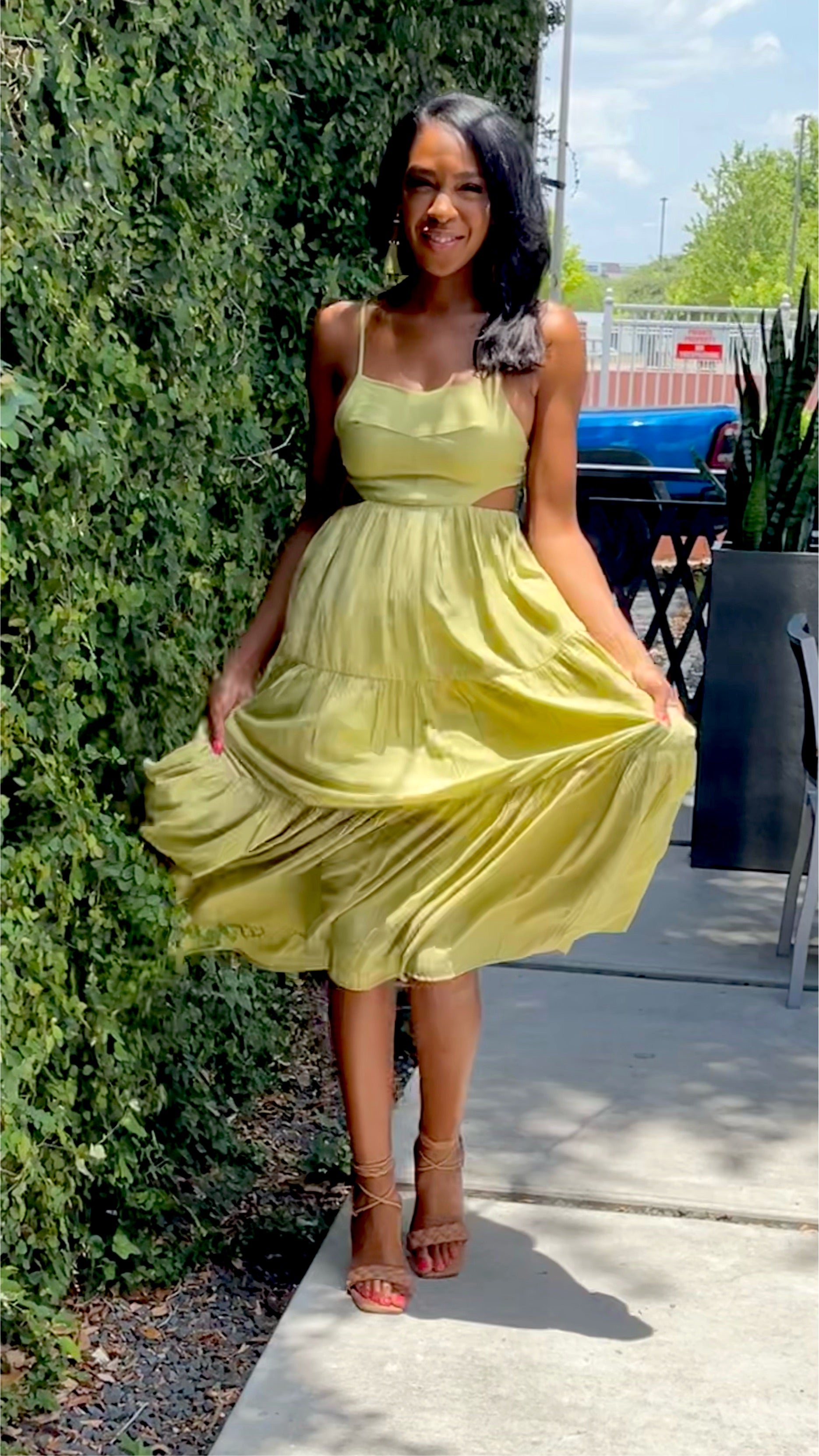 Paradise Thoughts Tie Back Tiered Dress